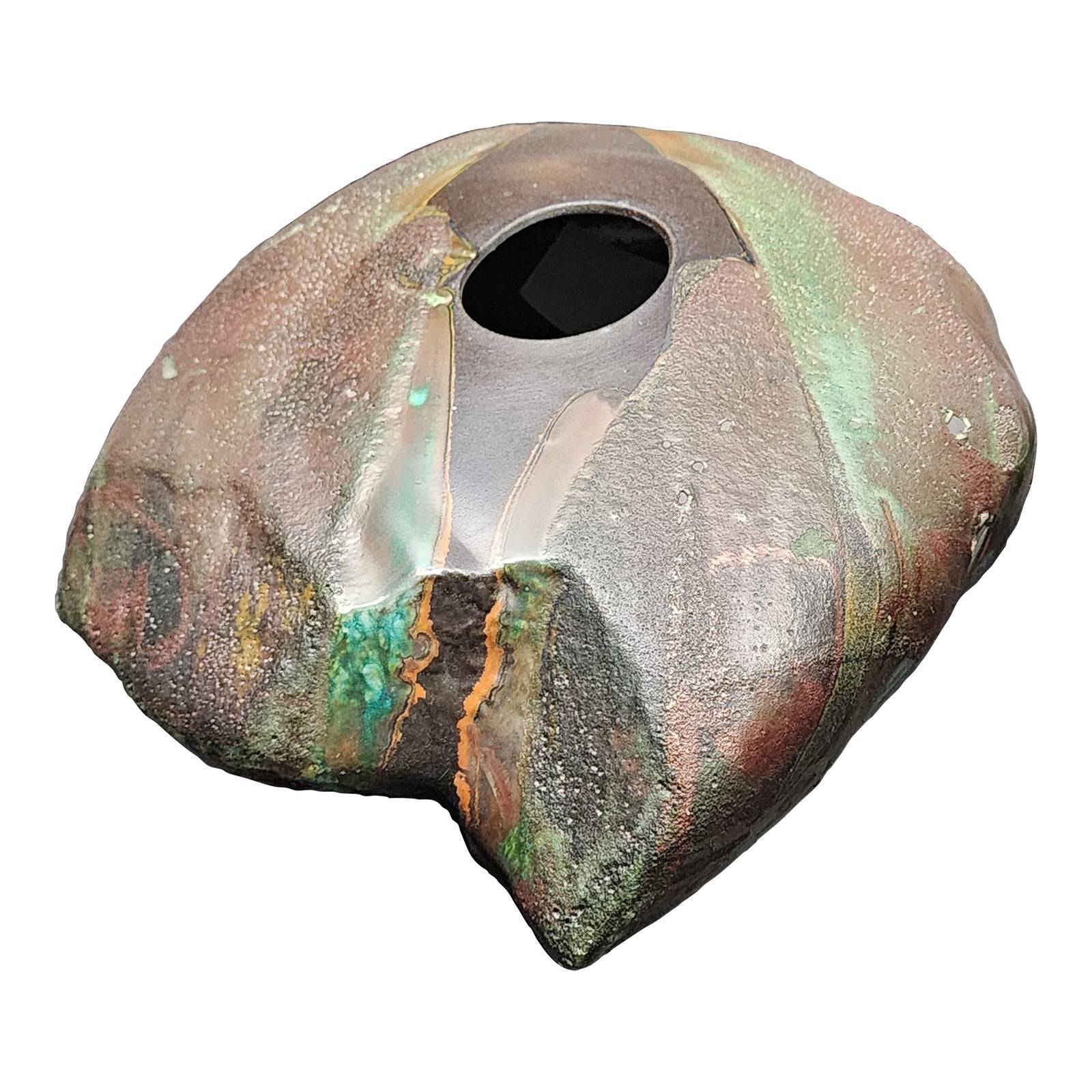 1991 Original Abstract Raku Tony Evan Sculpture | Chairish