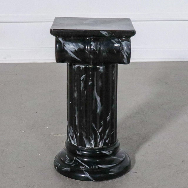 1960's Faux Marble Ionic Column Ceramic Occasional Table or Stool For Sale - Image 4 of 6