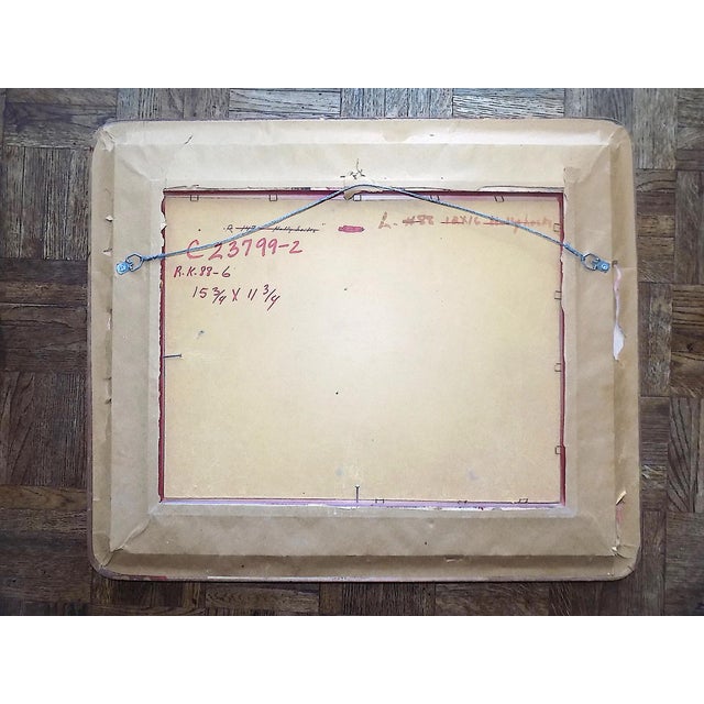 Blue Original Vintage Mid 20th Century Signed/Dated Framed Donald Roy Purdy Impressionist Oil/Board For Sale - Image 8 of 9