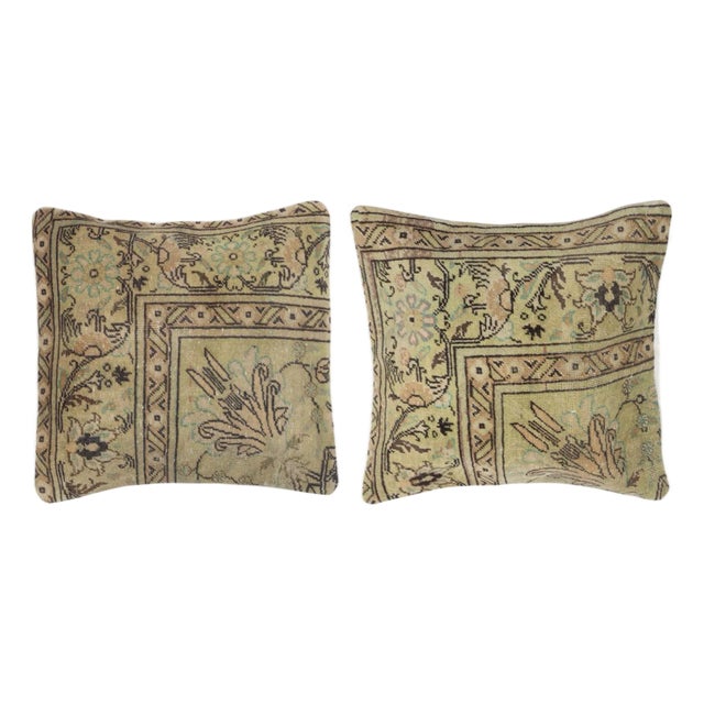 19"x19" SET OF 2 - Traditional Turkish Cushion Covers. Vintage Throw Pillows For Sale