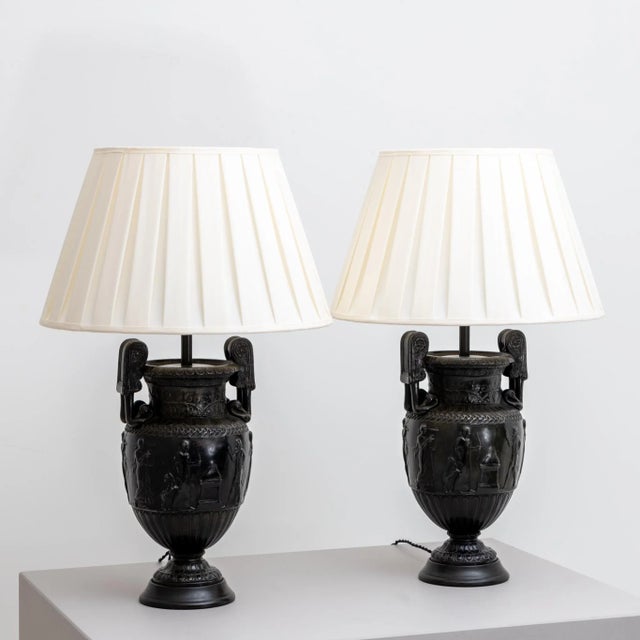 Antique French Table Lamps with Townley Vases, Set of 2 For Sale - Image 3 of 11