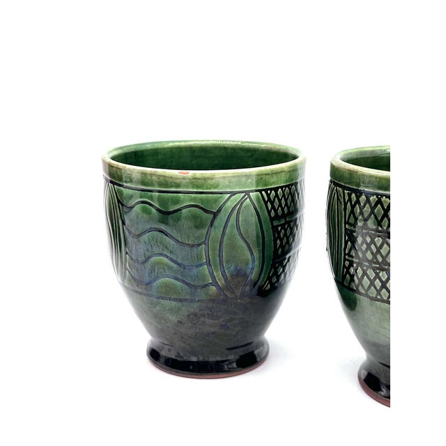 Mid-Century Modern Ceramic Set Pitcher and Mugs with Sgraffito Decoration, Italy, 1960s, Set of 7 For Sale - Image 13 of 18