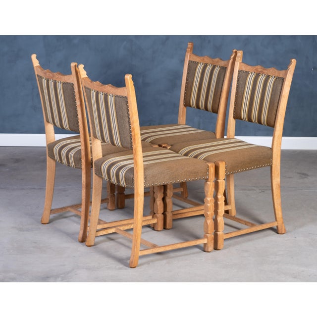 Mid-Century Modern Vintage Danish Oak Chairs, 1960s, Set of 4 For Sale - Image 3 of 9