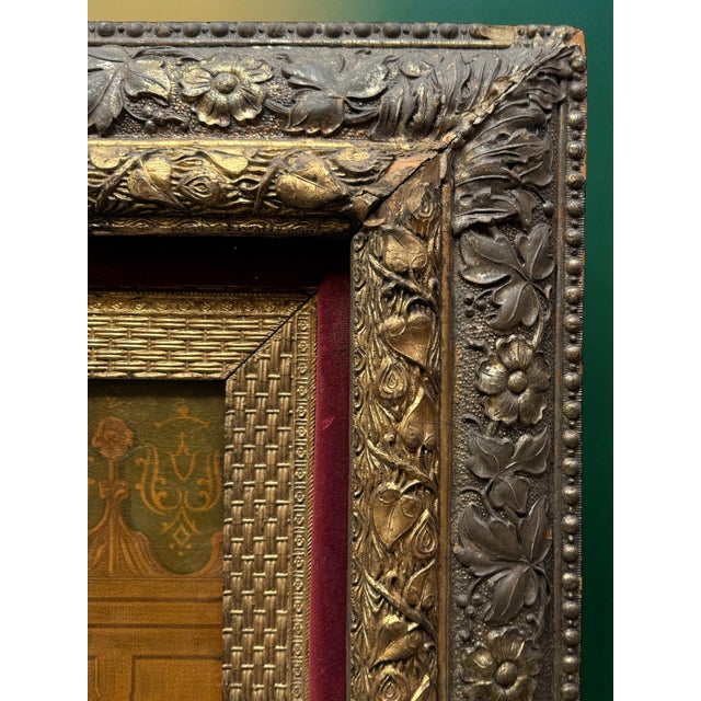 Wood 19th Century Chromolithograph "Mary Queen of Scots Before Queen Elizabeth I" For Sale - Image 7 of 9