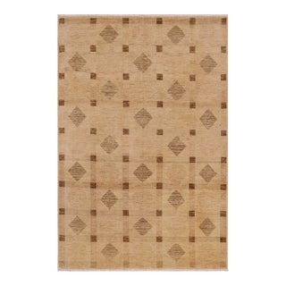 Bohemian Gabbeh Tan/Brown Wool Rug - 8'11'' X 11'6'' For Sale