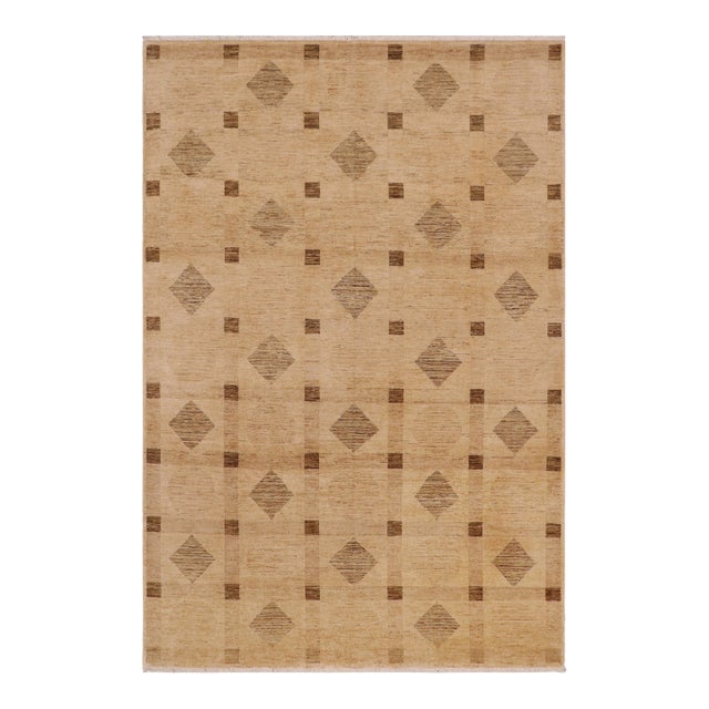 Bohemian Gabbeh Tan/Brown Wool Rug - 8'11'' X 11'6'' For Sale