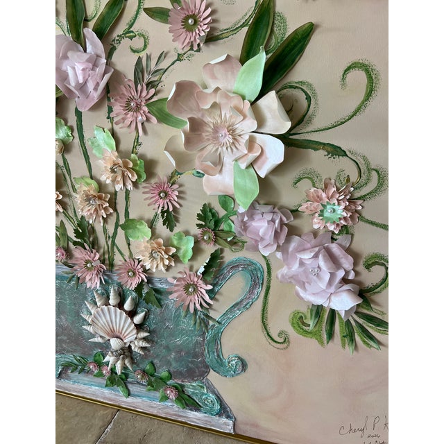 2020s The Celadon Garden Floral Relief - Designed by Cheryl P. Kohloff For Sale - Image 5 of 5