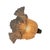 Italian glass lamp made with a swirling motive. Trimmed brim that resembles a hankercief / skirt pattern. Wired for 220 -...