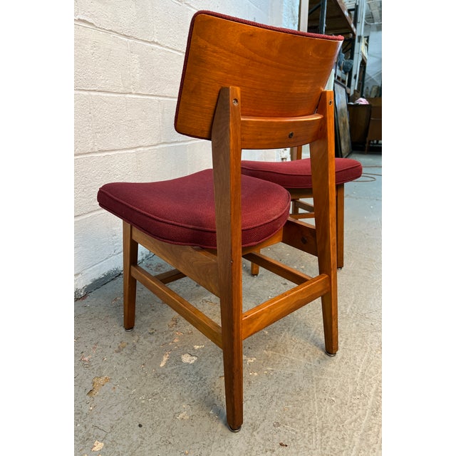 Vintage Gunlocke "23-C" Walnut Mid-Century Dining Chairs For Sale - Image 10 of 11