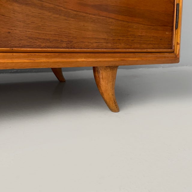 Mid-Century Modern Italian Sideboard in Wood and Brass, 1950s For Sale - Image 14 of 16