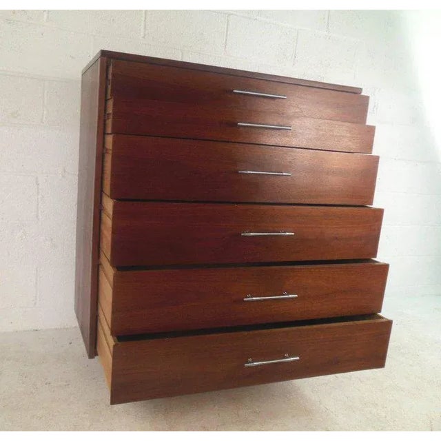Mid-century Modern Walnut Highboy Dresser For Sale - Image 4 of 8