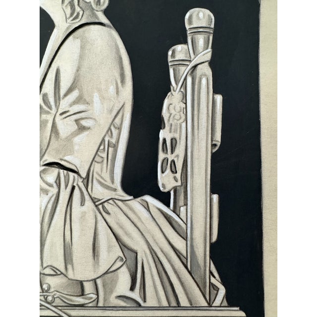 American 1940s Original Signed Graphite Illustration of Praying Girl by Candlelight, 13 × 10.5 In. For Sale - Image 3 of 6
