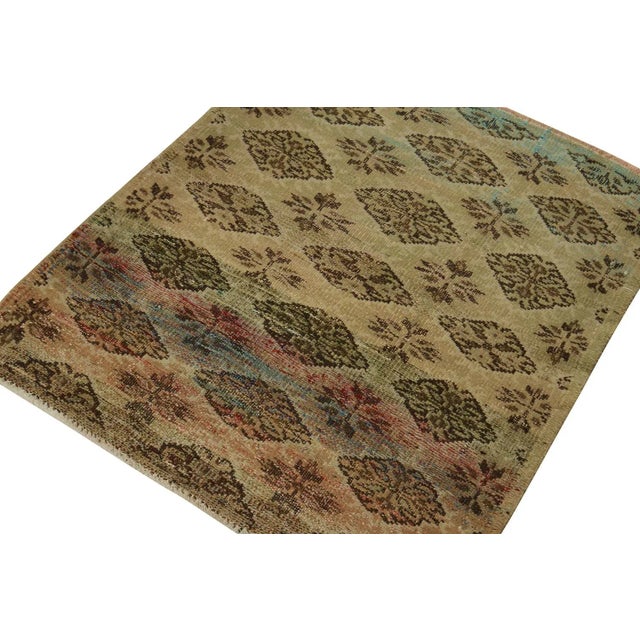 Art Deco Distressed Style Zeki Muren Rug in Beige-Brown Patterns by Rug & Kilim For Sale - Image 3 of 7