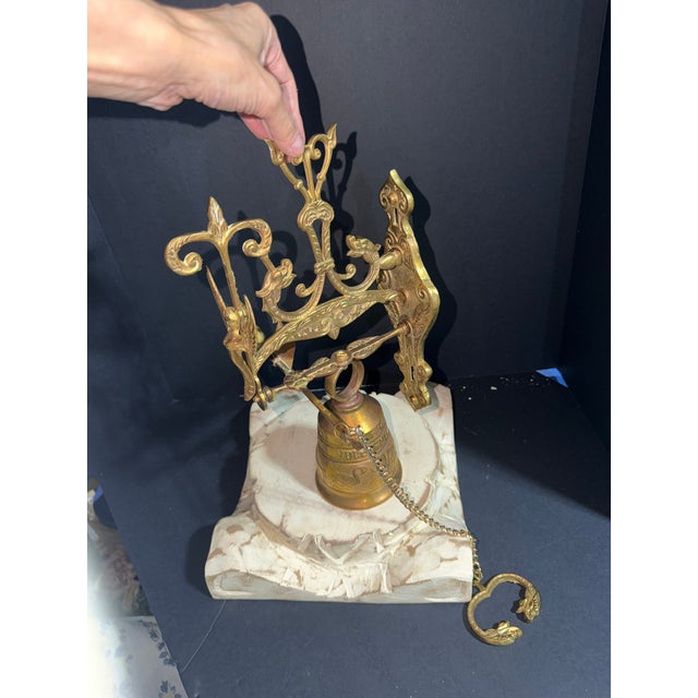 1970s Celestial Meets the Sea Brass Monastery Bell For Sale - Image 4 of 12