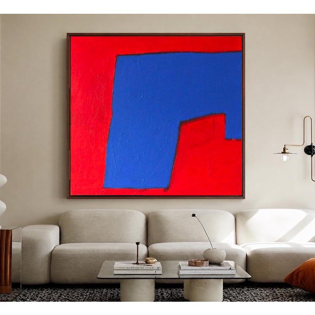 Bodasca, Red and Blue Osmosis, 2026, Acrylic Painting on Canvas For Sale - Image 6 of 10