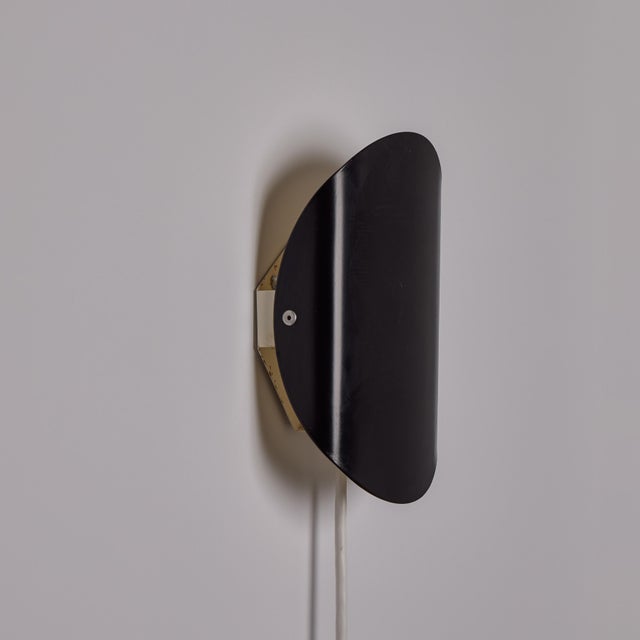 1960s Bent Karlby Model 23.3010 Black & White Adjustable Plug-in Wall Lamp for Lyfa For Sale - Image 11 of 18