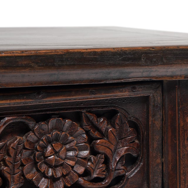 Wood Antique Chinese Chrysanthemum Coffer Table, C. 1850 For Sale - Image 7 of 8