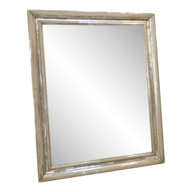 Antique Weathered Silverleaf Mirror For Sale