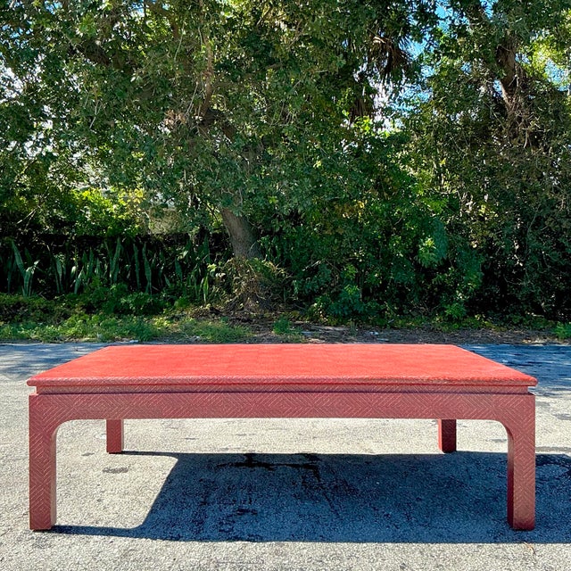 Add texture and style to your space with this Vintage Boho Harrison Van Horn Grasscloth Coffee Table. Wrapped in natural...