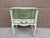 Baker Furniture Company Vintage French Provincial Cream & Sage Green Painted Nightstand With Botanical Decoration For Sale - Image 4 of 14