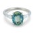 Modern Mid 20th Century Gia 2.60 Carat Teal Sapphire Diamond Platinum Engagement Ring, Size 6.5 For Sale - Image 3 of 7
