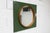 Round Teak Wall Mirror on Green Rectangular Board, 1960s For Sale - Image 4 of 18
