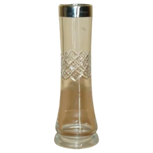 Antique Cut Glass Crystal & Sterling Silver Plant Vase, 1908