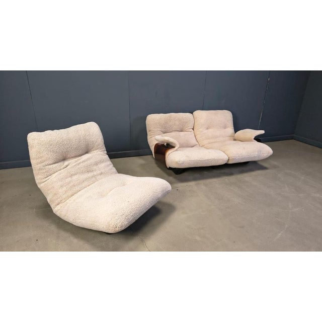 Beige Marsala Sofa and Lounge Chair by Michel Ducaroy for Ligne Roset, 1970s, Set of 2 For Sale - Image 8 of 10