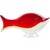 Mid-Century Modern Vintage Murano Sommerso Red Opalescent White Italian Art Glass Centerpiece Fish Figure Sculpture For Sale - Image 3 of 5