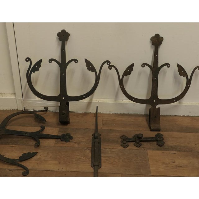 Early 19th Century Double Castle Door Hinges, Set of 11 For Sale - Image 10 of 15