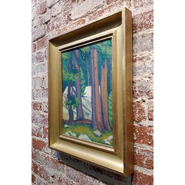1930s Edith Anne Hamlin -1930s Taos Wooded Landscape -Oil Painting For Sale - Image 5 of 9
