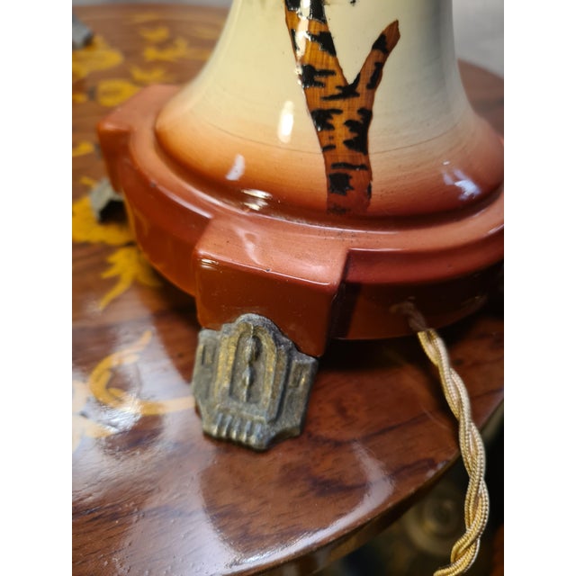 Aqua Antique Art Nouveau Lamps in Ceramic, 1900s, Set of 2 For Sale - Image 8 of 10