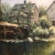 Impressionist Vintage Original Boathouse Landscape Painting Barn Wood Frame For Sale - Image 3 of 6