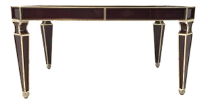Modern Wood and Aged Silver Cocktail Table By Henredon