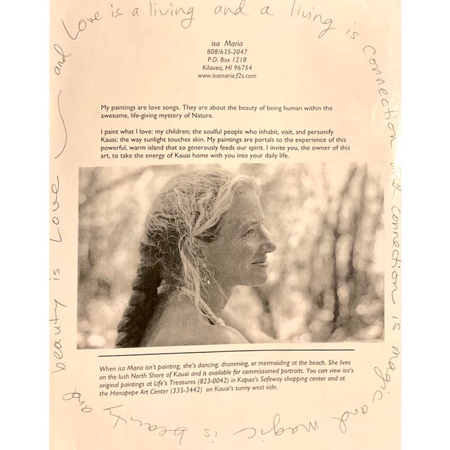 Kauai Hawaii North Shore by Isa Maria Oil on Canvas American. (1950? - ) Framed For Sale - Image 9 of 12