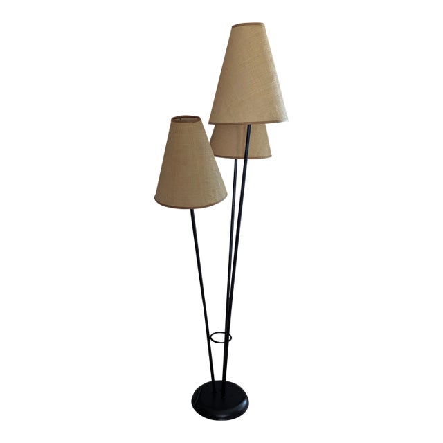 Mid Century Three Shade Floor Lamp For Sale