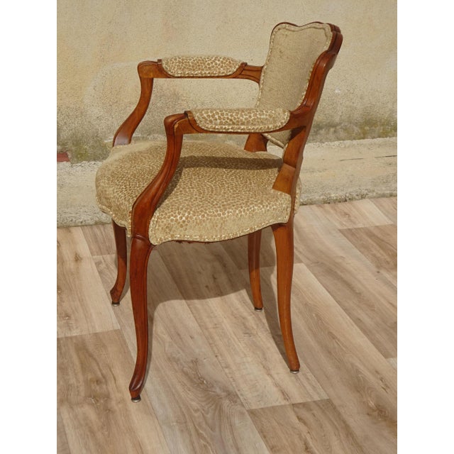 Louis XV Armchairs in Beige Giraffe-Style Fabrics, 1950s, Set of 2 For Sale - Image 16 of 18