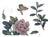 Silver Foil Floral Butterfly Wallpaper Sample, Hand Painted Botanical Mural Wallpaper Panel, Luxury Metallic Chinoiserie Wall Covering For Sale