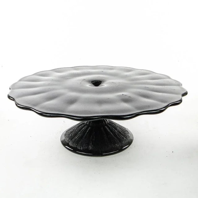 Glass Cake Bowl on Stand from Ząbkowice Glassworks, Poland, 1970s For Sale - Image 7 of 10