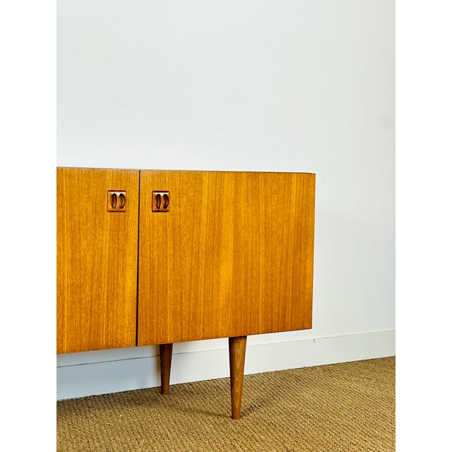 Scandinavian Teak Sideboard with Four Doors and Tapered Legs, 1960s For Sale - Image 13 of 18