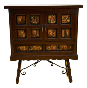 Wooden Sideboard with Sacred Images