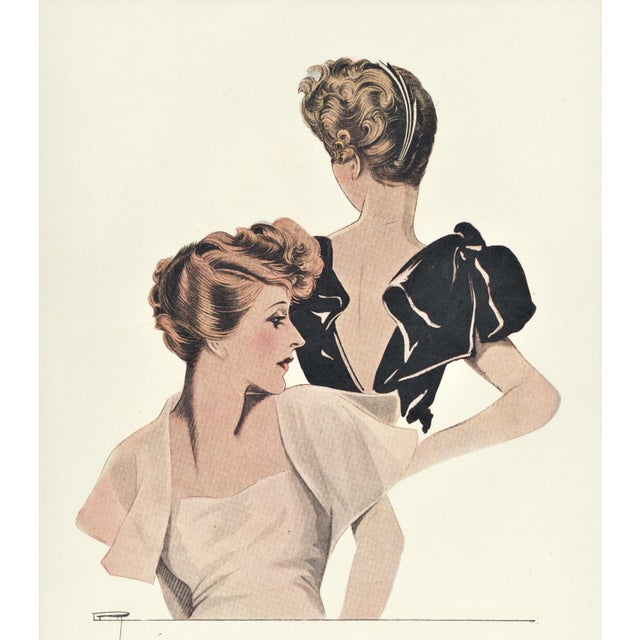 RARE & FABULOUS print! This is a 1935 Art Deco hair design that came from a French portfolio of illustrated coiffures. It...