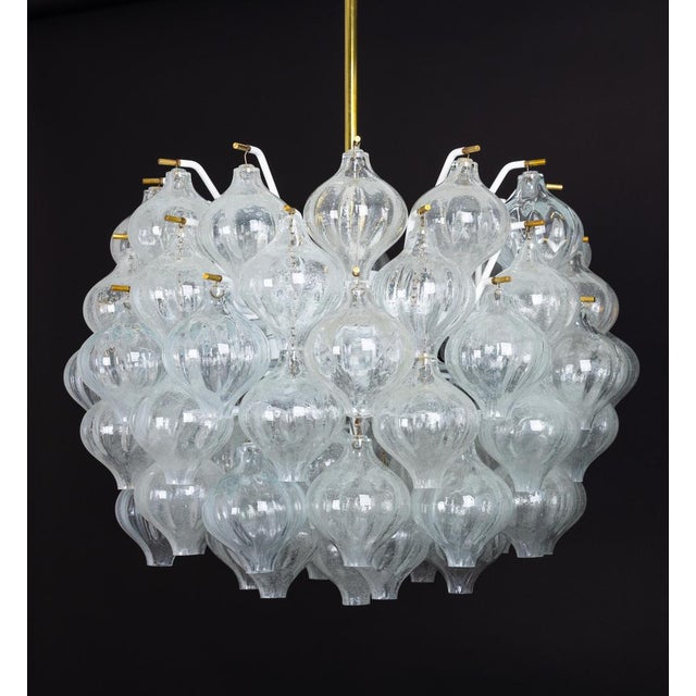 Large Tulipan Glass Chandelier from Kalmar, Austria, 1960s For Sale - Image 13 of 16