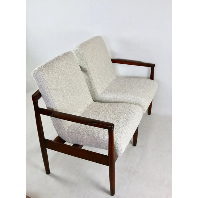 1970s Vintage Double Sofa Bench in Ivory Bouclé, 1970s For Sale - Image 5 of 13