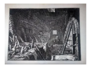 Dimostrazioni dell'Emissario del Lago Albano - Original Etching by G.B. Piranesi