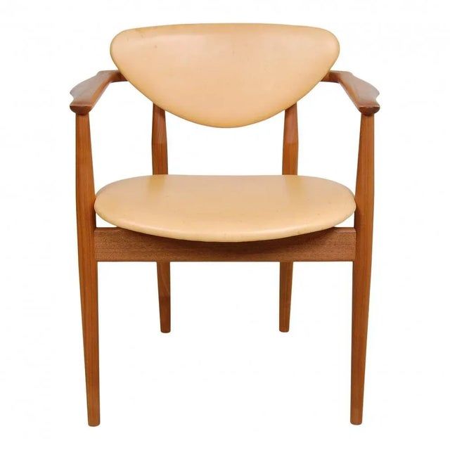 Model 109 Armchair in Teak and Natural Leather by Finn Juhl, 2000s For Sale - Image 9 of 9