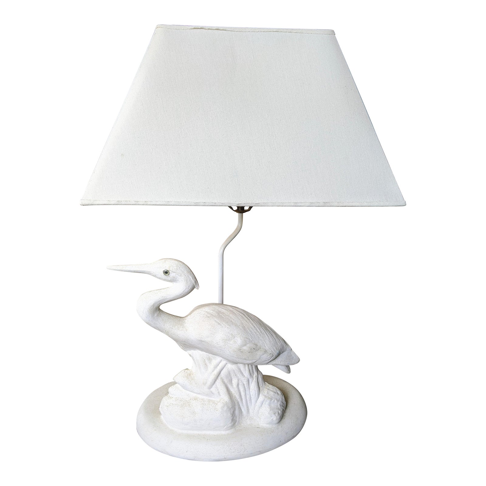 Vintage Coastal Egret Heron Bird Lamp With Lamp Shade Chairish
