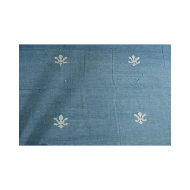 1950s 1950s Vintage Dhurrie Flat Weave in Blue With Geometric Patterns by Rug & Kilim For Sale - Image 5 of 7