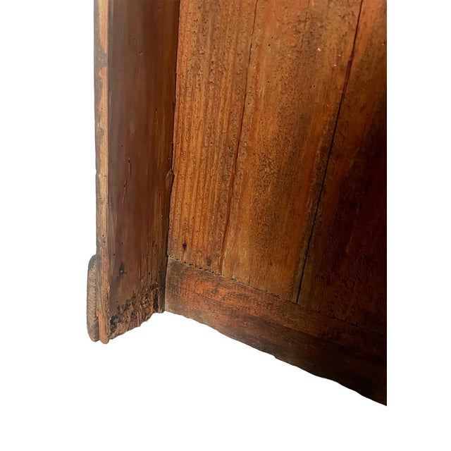18th Century Italian Wall-Mounted Chestnut Display Cabinet with Hand-Blown Glass, 1800s For Sale - Image 14 of 18