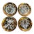 Vintage Fornasetti Milano Gilt Musicalia Plates 10" Set of 4 For Sale